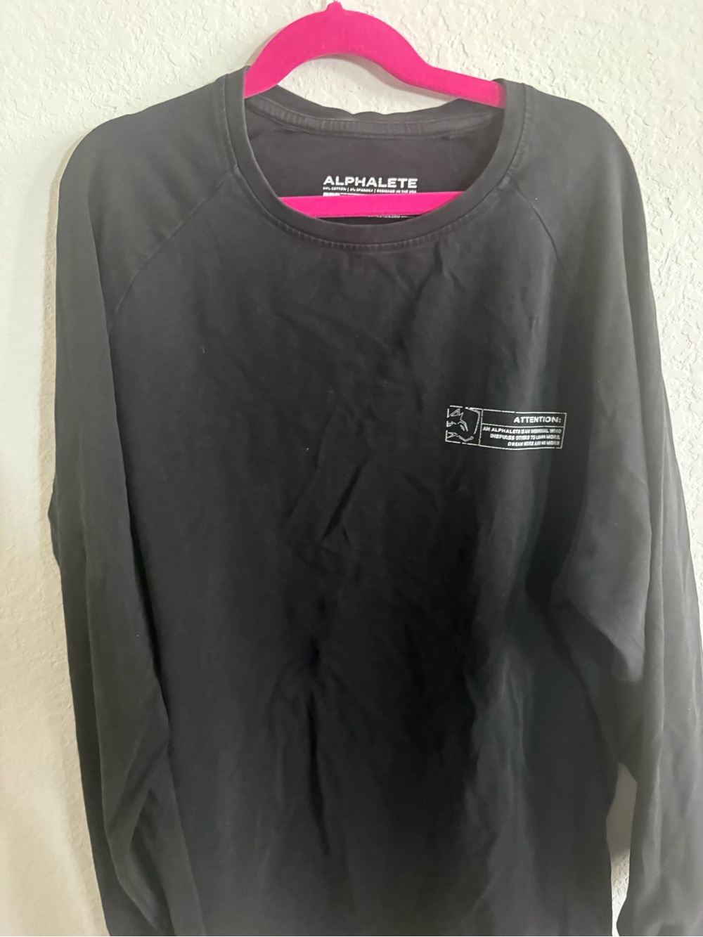 Alphalete Black Crewneck with Chest Graphic
